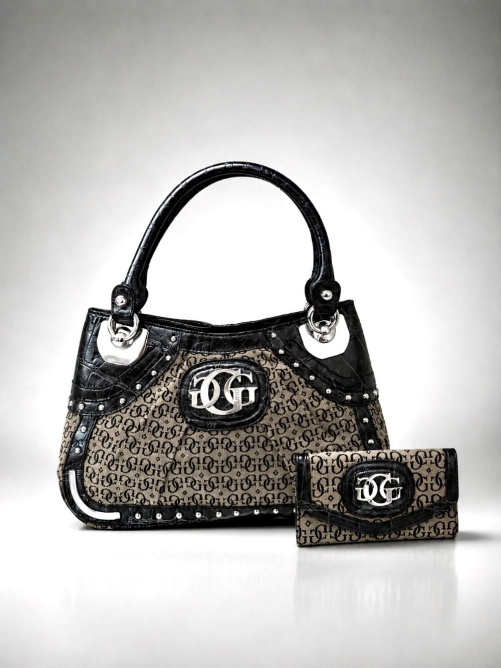 NWT GUESS LYNX VINTAGE Y2K LARGE SATCHEL BAG WITH TEXTURED OSTRICH LEATHER
